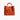 Leather Tote with Gold Accents & Leather Tassel - Orange