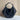 Genuine Leather Hobo Style Bag - Black
