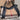Cowhide Leather and Plaid Canvas Colored Large Shoulder Bag with Handles - Black